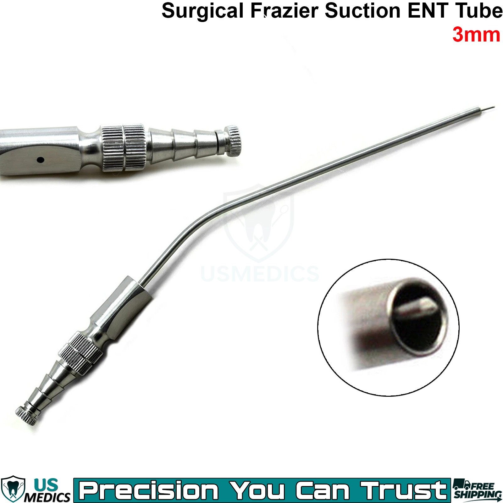 Frazier Suction Tube 3mm ENT Neurosurgery Surgical Medical Instrument Hi Quality