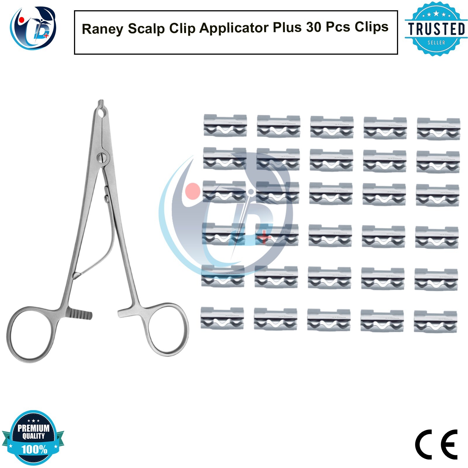 Raney Scalp Clip Applicator Plus 30 Pcs Clips Surgical Instruments Set