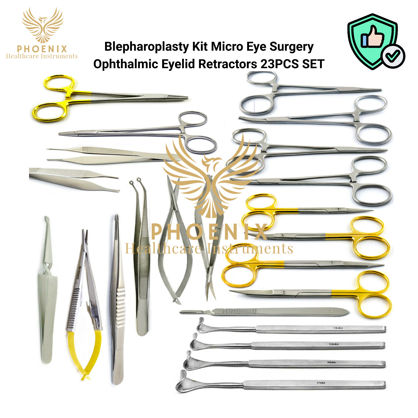 Blepharoplasty Kit Micro Eye Surgery Ophthalmic Eyelid Retractors 23PCS SET