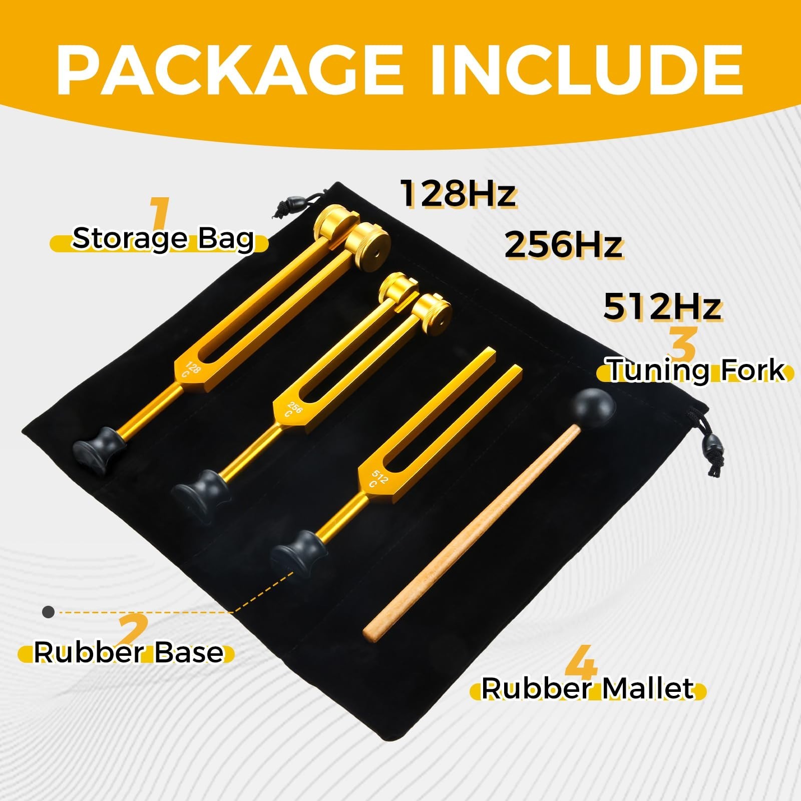 Tuning Forks Set 128Hz, 256Hz, 512Hz, Sound Instrument Tuning Forks Chakra wi…