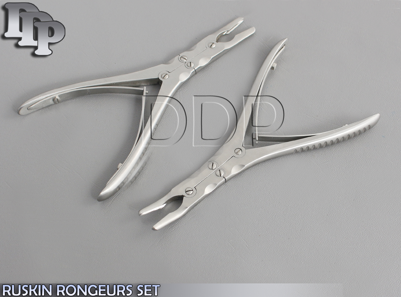 2 PCS RUSKIN RONGEURS 6″ STR + CVD ORTHOPEDIC SURGICAL INSTRUMENTS