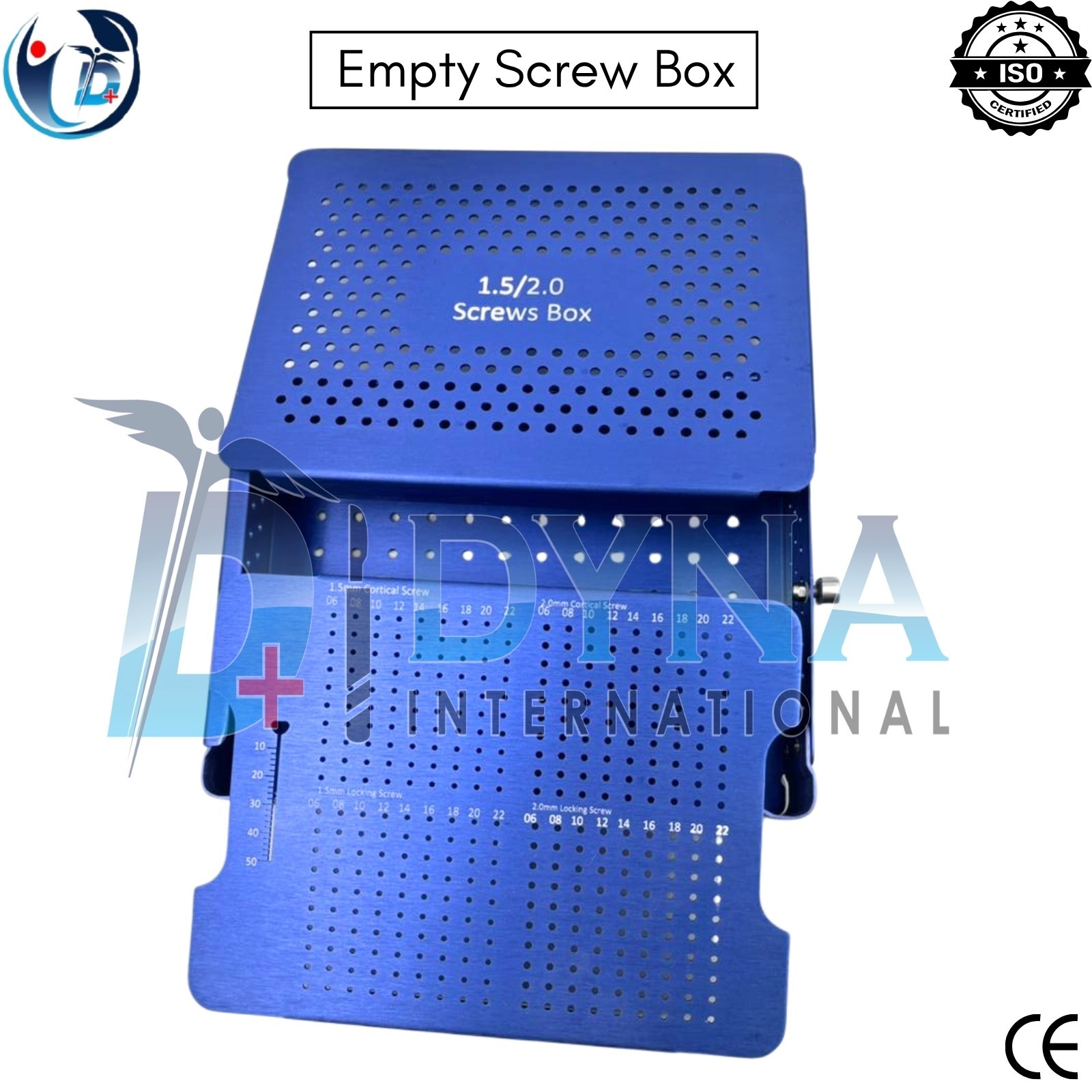 Orthopedic LCP Empty 1.5mm & 2.0mm Locking and Cortical Screw Box Aluminum Case