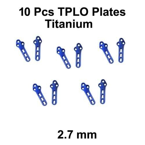 Titanium Veterinary Orthopedic Locking Plates TPLO 2.7mm 10Pcs Set Right Left