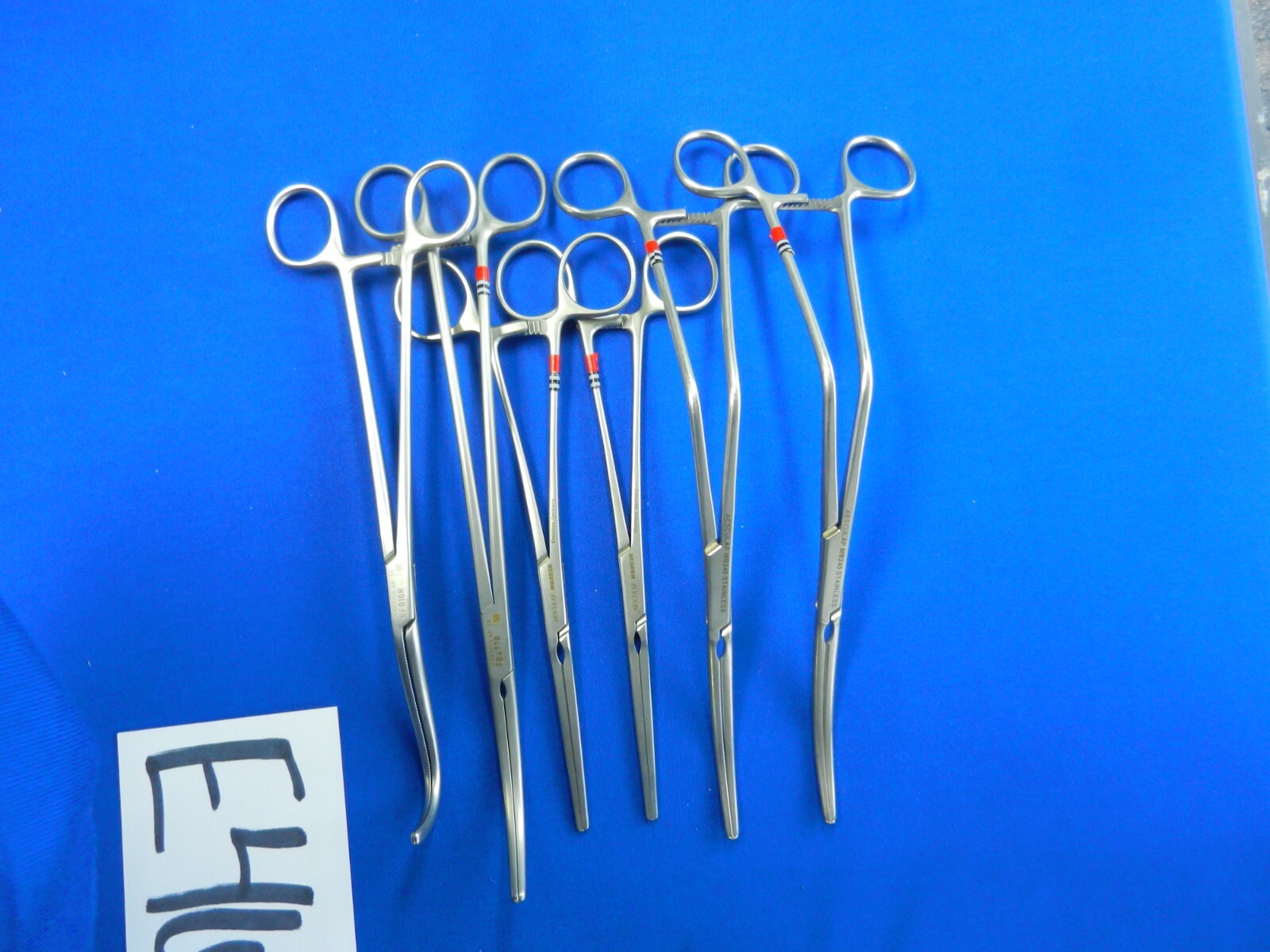 E464 Aesculap Surgical Lot of 12 Curved, Angled & Straight Forceps
