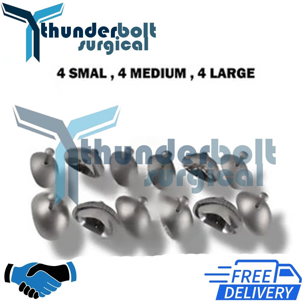 New Lot of 12 Corneal Shield Laser Eye Shield Corneal Protector Stainless Steel