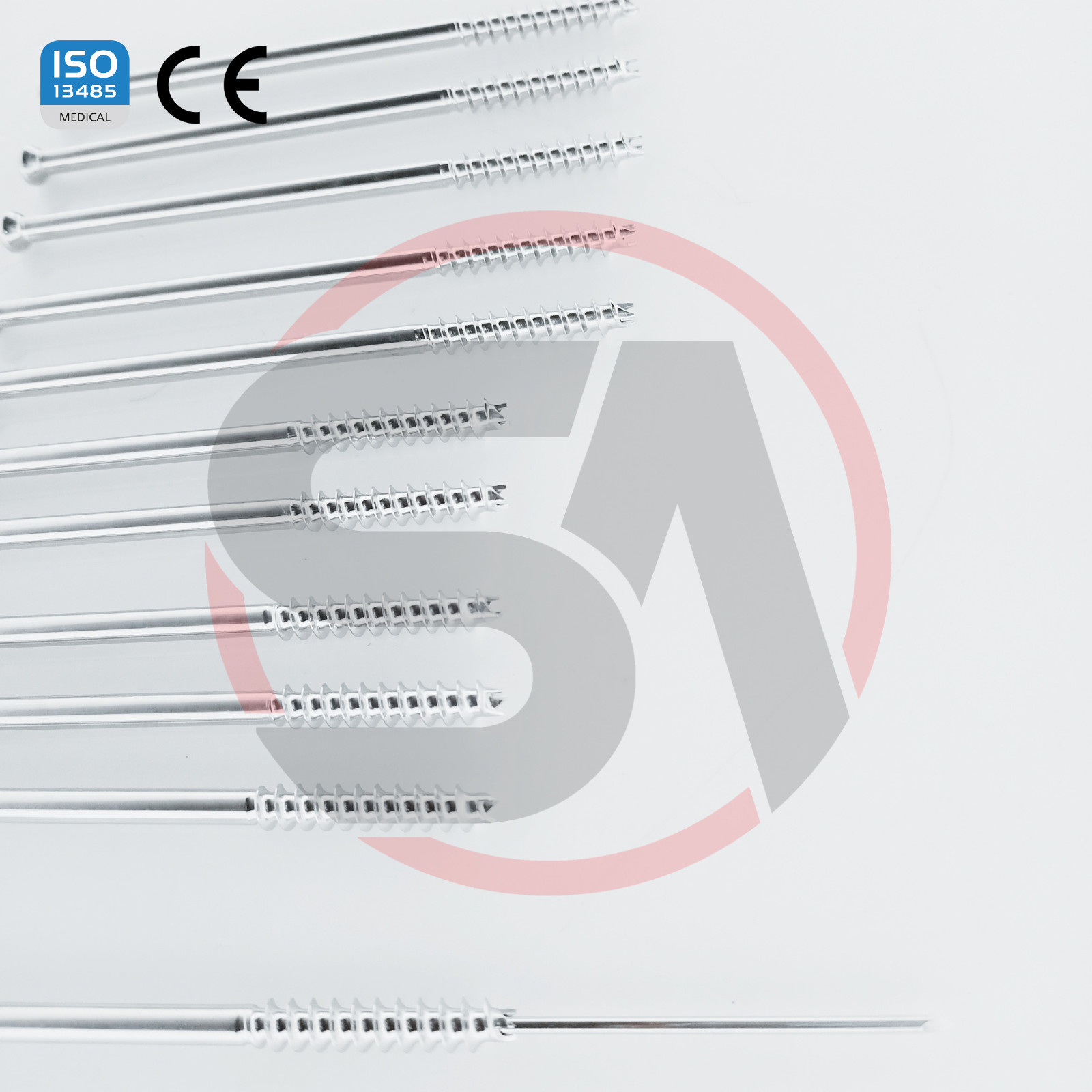 4.0mm Cannulated Cancellous Screws Set 32 Thread 20 – 60mm Length SS 71 Pcs O.R.