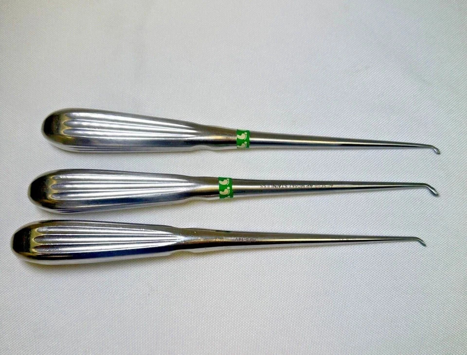 Set of 3 Aesculap EPSTEIN Bone Curettes Sizes 0,2,3