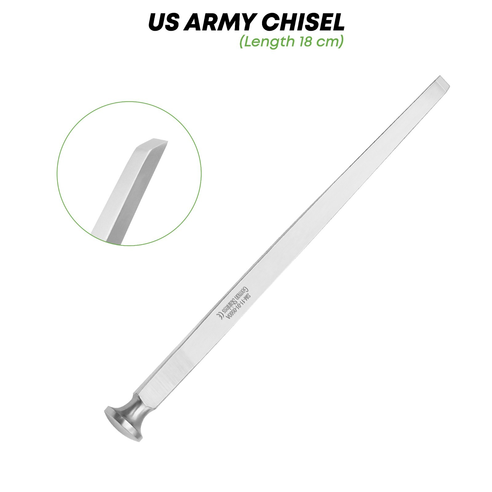 US Army Chisel 18 cm Stainless Steel Surgical Orthopedic Instrument German Grade