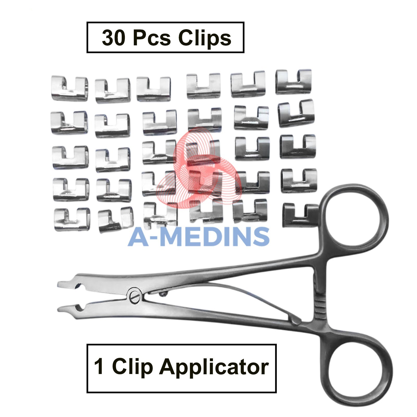 Raney Scalp Clip Applicator Plus 30 Pcs Clips Surgical Instruments Set
