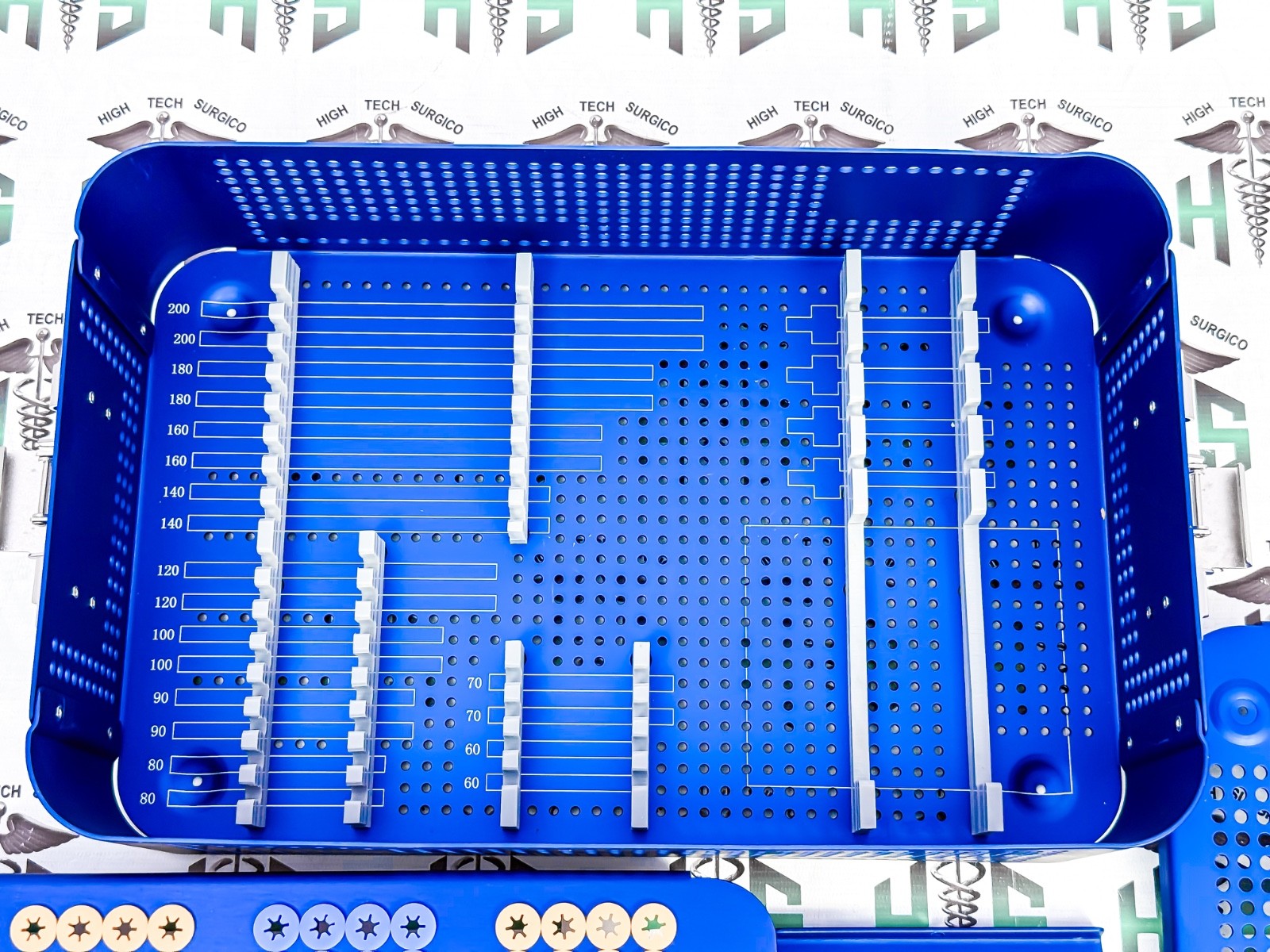 Spínal Pedícle Screw Sterilization Box Orthopèdic Implánt Screw Rack Case