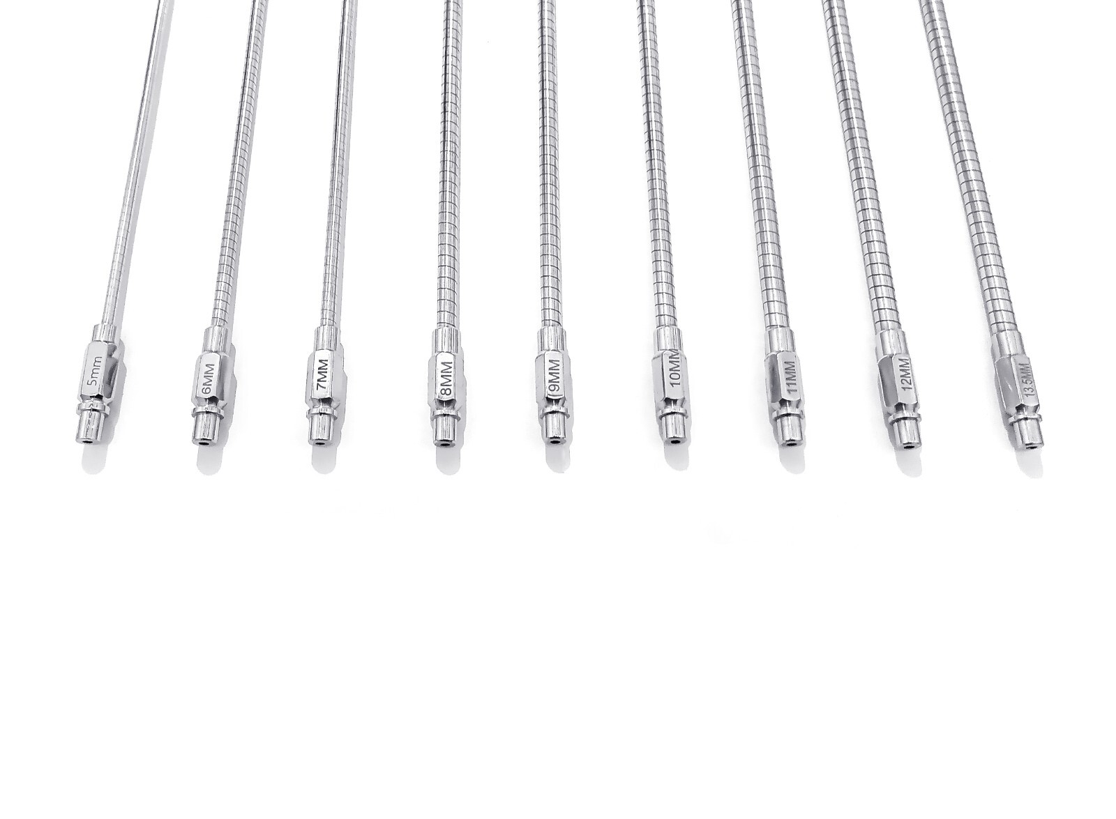 Veterinary Cannulated Flexible Reamer 6mm to 13mm Lot of 8pcs Stainless Steel