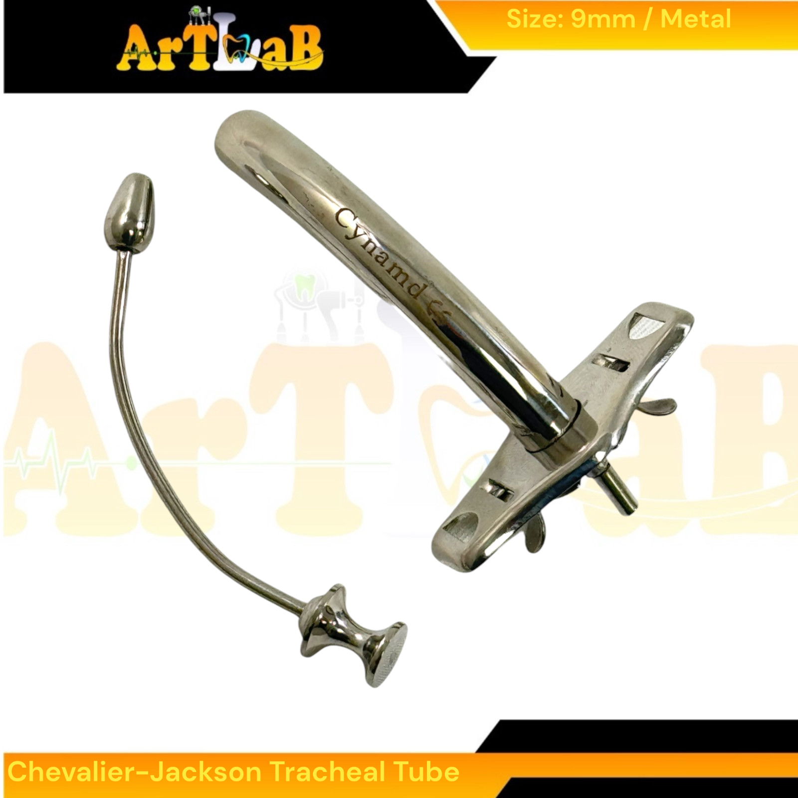 Chevalier Jackson Tracheostomy Tracheal Tube 9mm ENT Instruments (Size 9) Metal