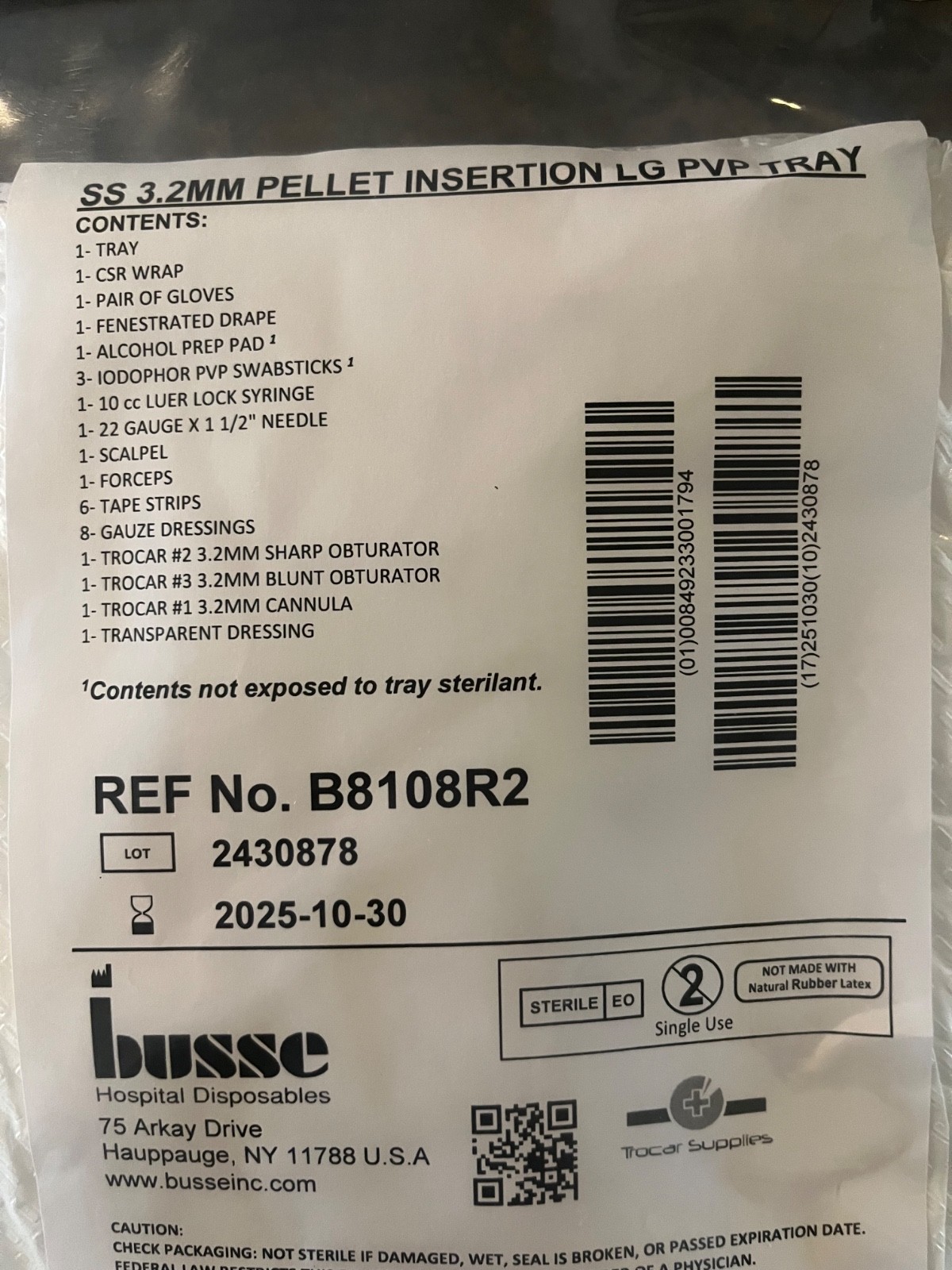 3.2mm Sterile hormone pellet insertion kit