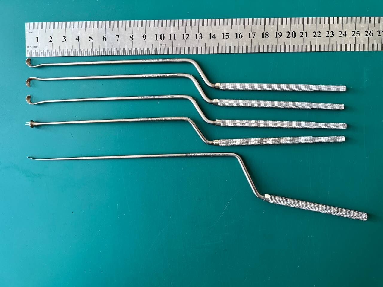 Aesculap Neurosurgery Pituitary Instruments LOT of 5, Bayonet-Shaped