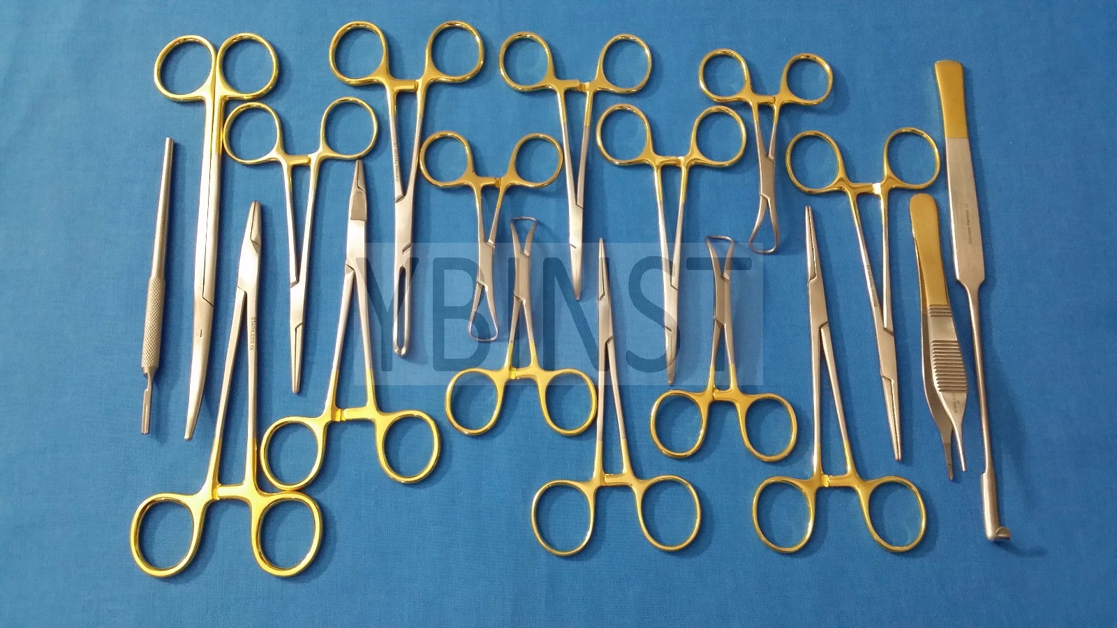 SET OF 18 PCS GOLD HANDLE GENERAL CANINE SPAY PACK SURGICAL INSTRUMENTS KIT
