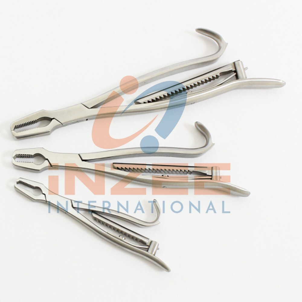 KERN Bone Holding Forceps 7/8/9 Inch Set Of 3 with Ratchet – Orthopedic Surgical