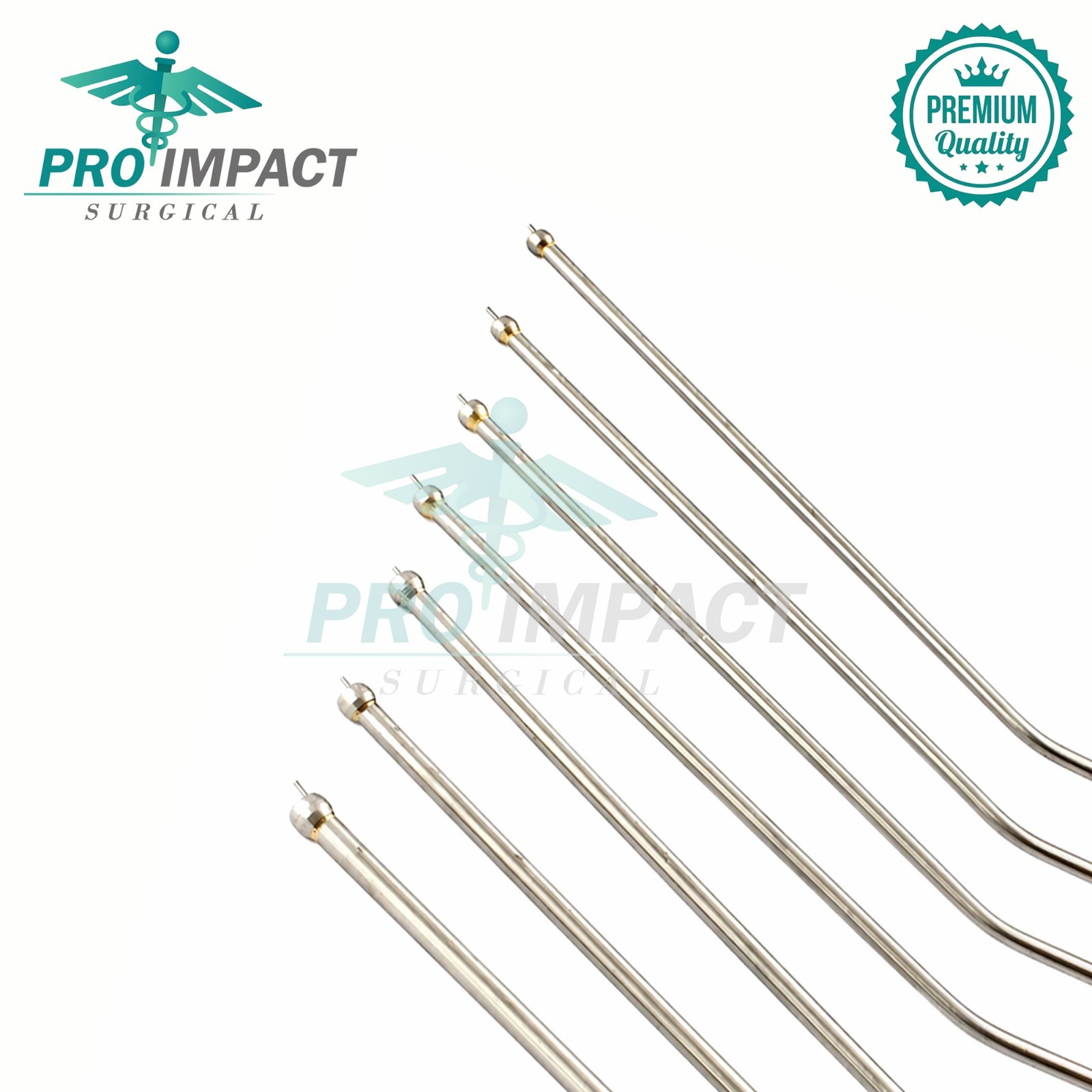 7 PCs Set Frazier Suction Tubes With Ball Tip 6 To 12 Fr Surgical Instruments