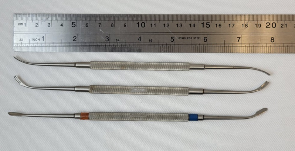 Set of 3 Tiemann Double Ended Elevators/Dissector, #1, 2, 3, ENT & Dental