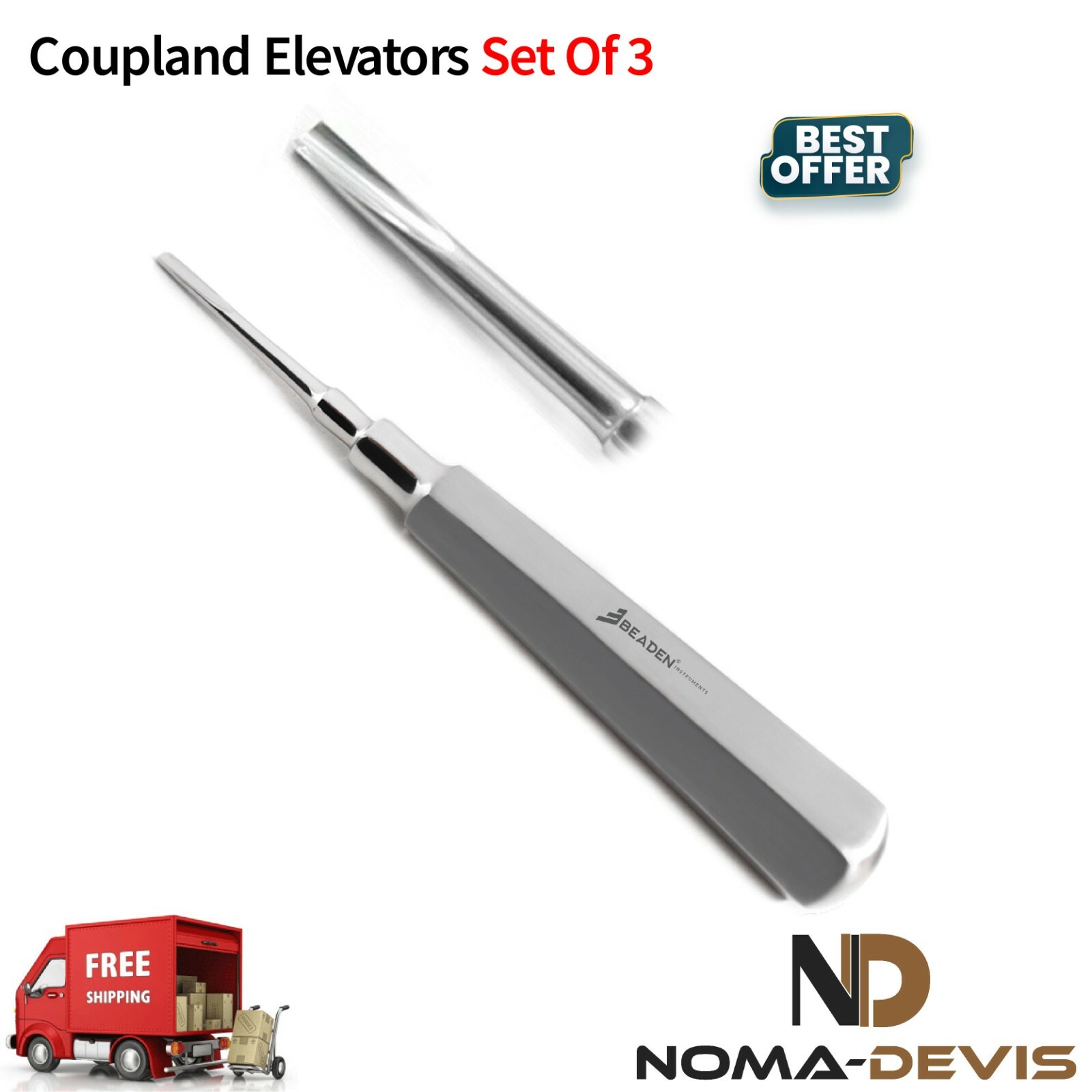 Surgical Coupland Root Elevators Vets Oral Surgery Tooth Extraction Set of 3