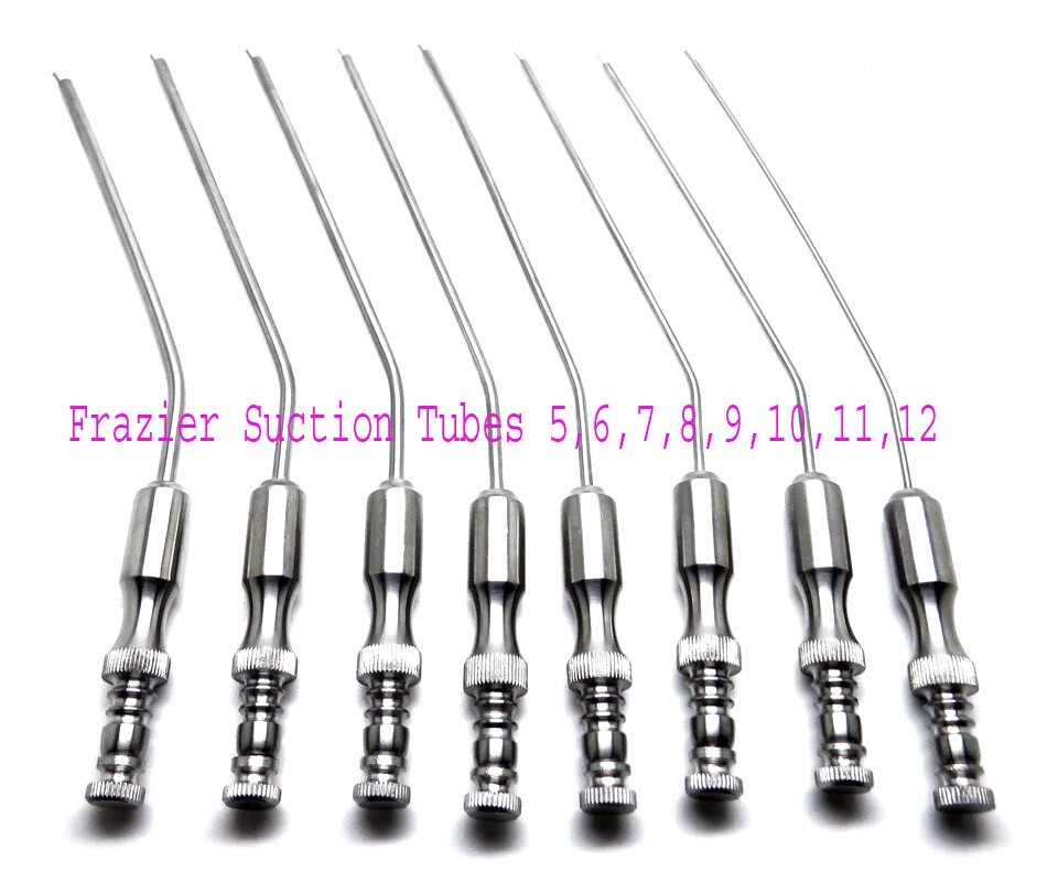 Frazier Suction Tubes 5,6,7,8,9,10,11,12 Set of 8 Surgical Diagnostic Instrument