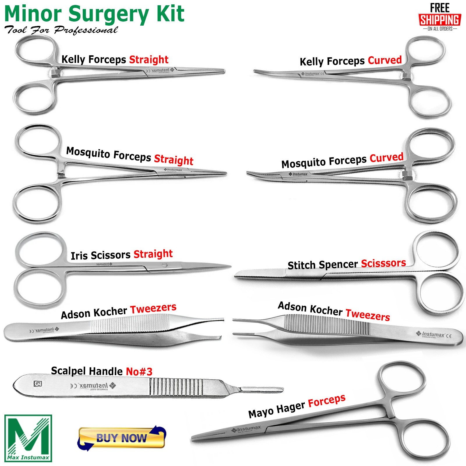 Minor Surgery Kit Surgical Dissection Tools Veterinary Dissecting Instruments