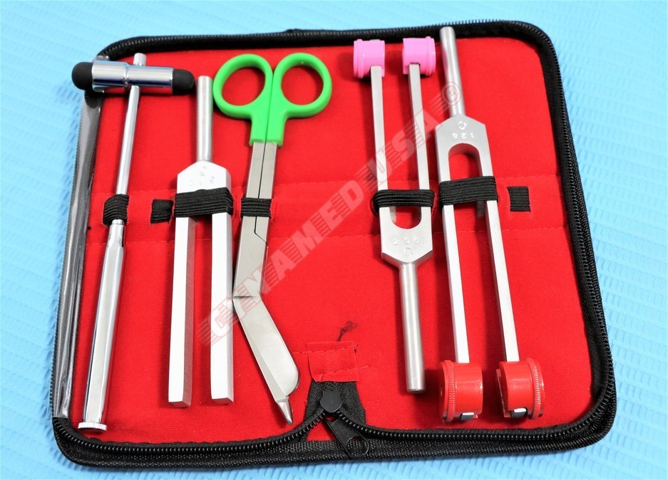 5 Tuning Fork Set Medical Surgical Chiropractic Physical Diagnostic Instruments