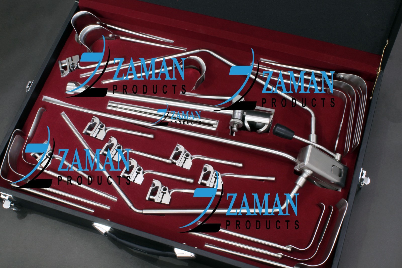 OMNI TRACT Surgical Retractor Set with Wishbone Frame With Wooden Box By ZP