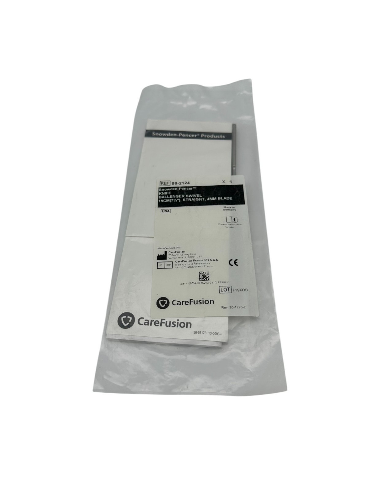 Snowden-Pencer 88-2124 Ballenger Swivel Knife, Straight, 4mm Blade, 7-1/2″