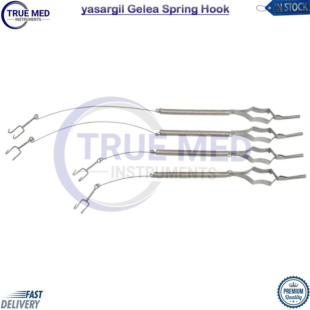 yasargil Gelea Spring Hook Length 31 cm & 41 Cm 4 PCs Set Surgical Instrument