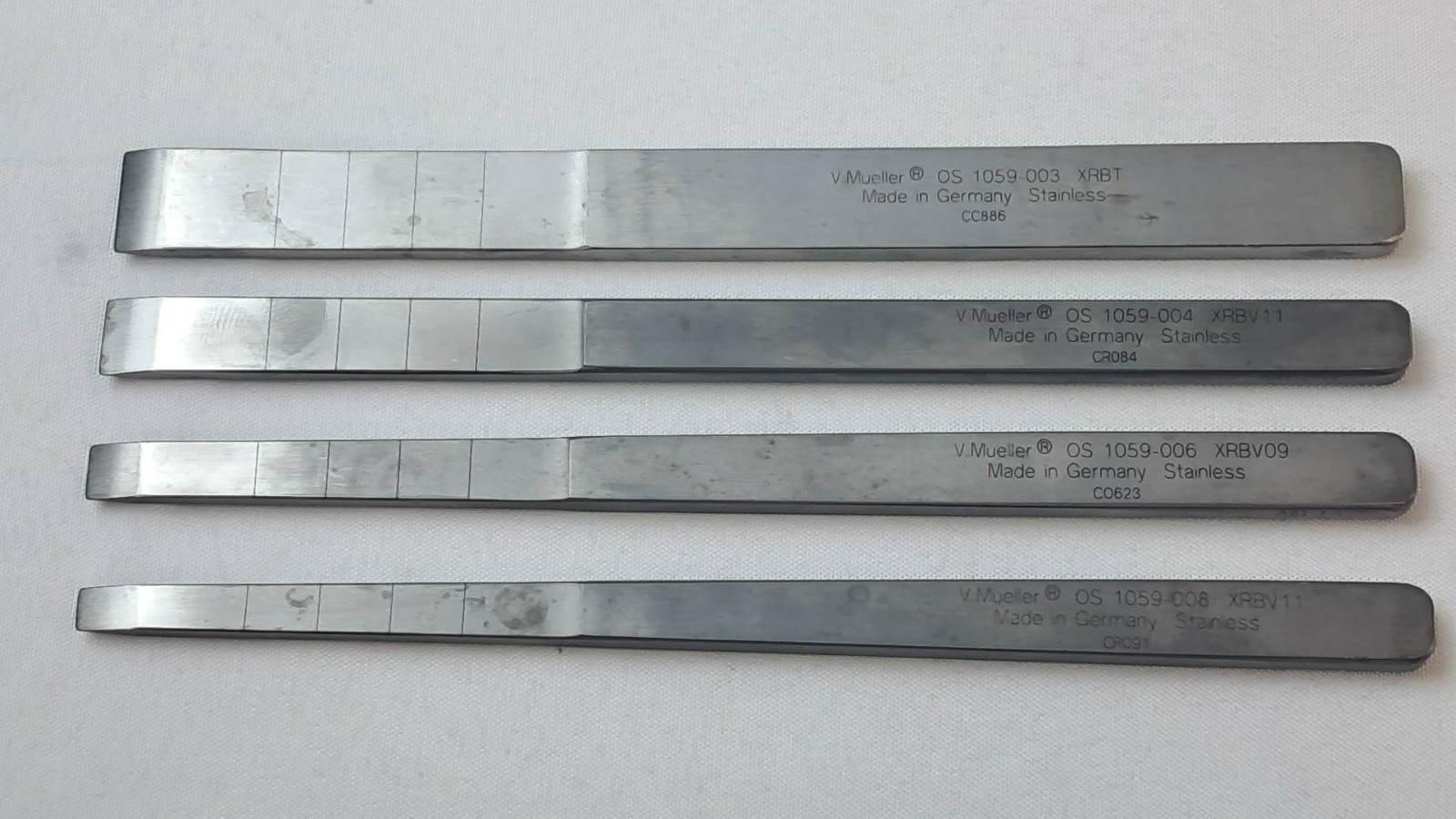 4Pc. V. Mueller Straight Osteotome Set Orthopedic