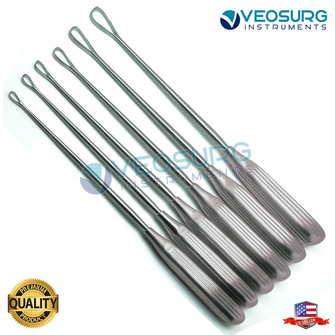 Sims Uterine Curettes 11″ 6 Pcs Set Sharp Blade 0,1,2,3,4,5 OB/GYN Instruments