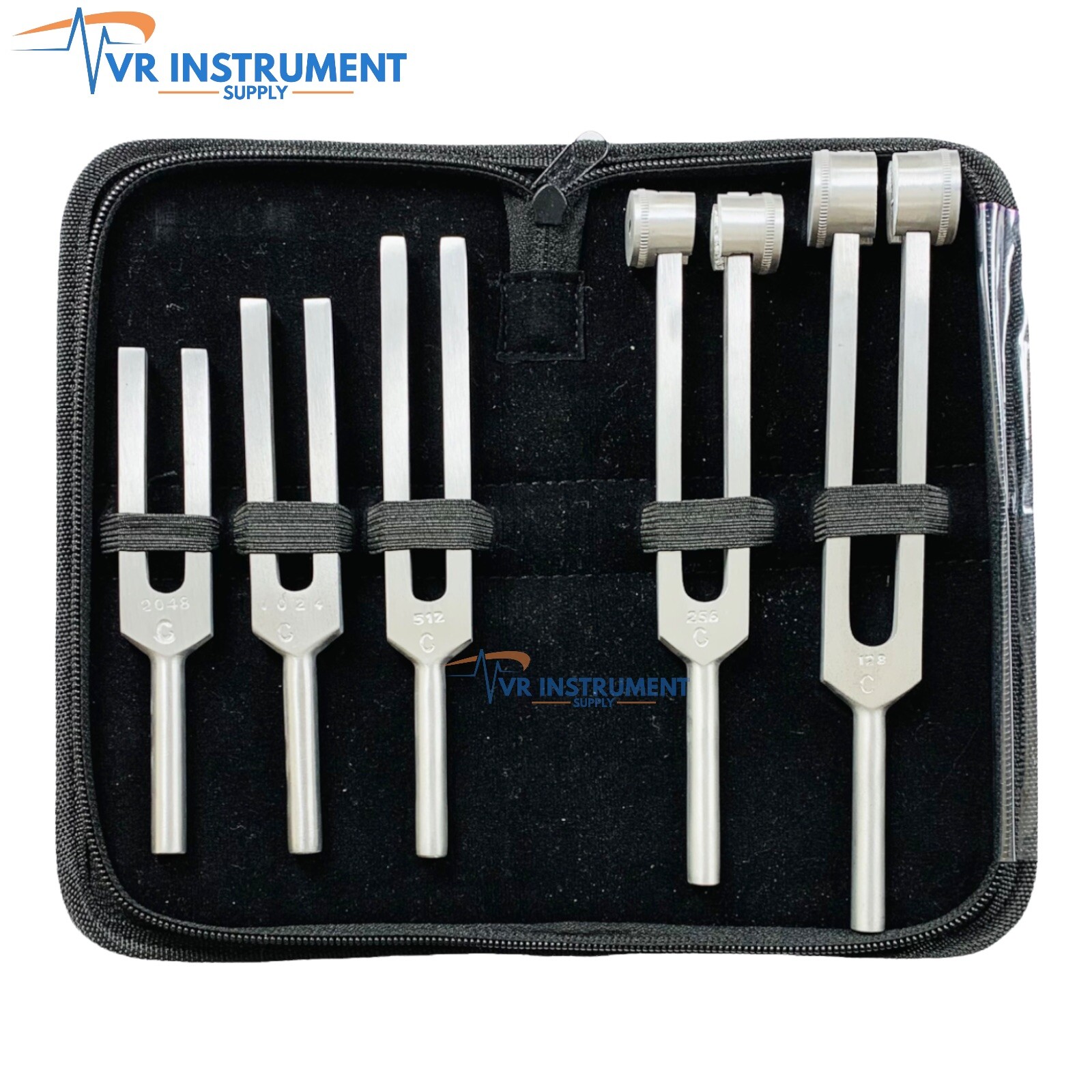 Medical-Grade Tuning Fork Set of 5 Instrument with Fixed Weights Aluminum Alloy