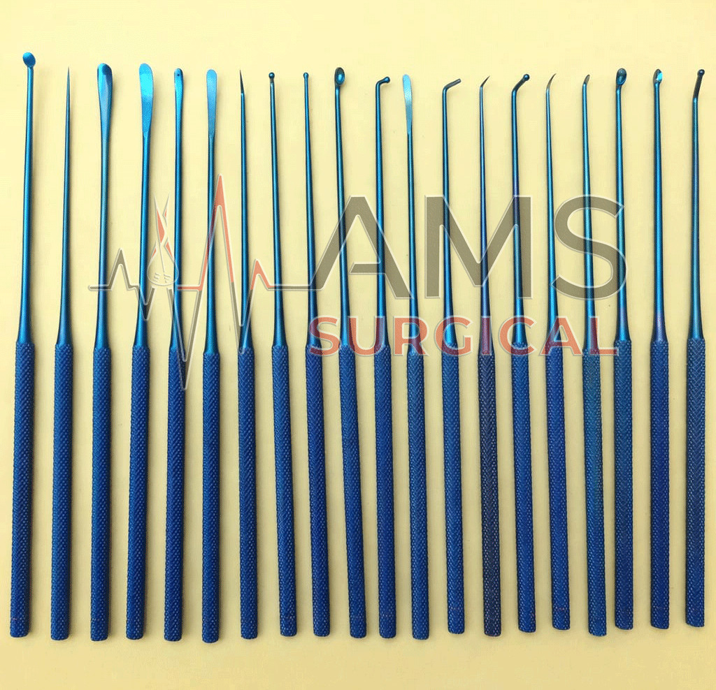 Rhoton Micro Dissectors – 20 Pcs Blue Coated Neurosurgery Instruments A+