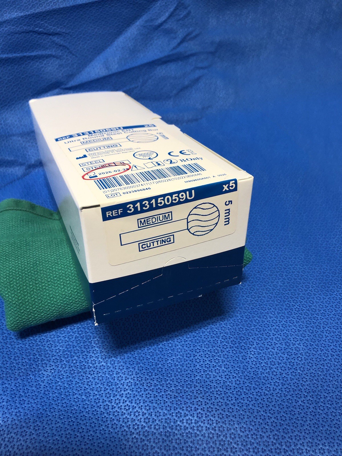 Medtronic ENT Ultra Round Steel Cutting Bur – 5mm – Box Of 5 – New – EXPIRED