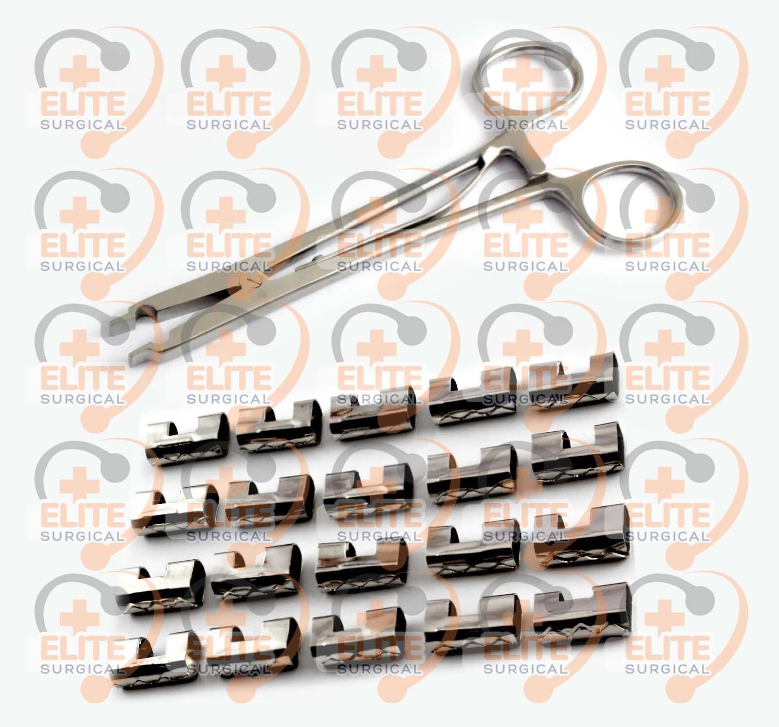 Raney Scalp Clip Applicator Plus 21 PCs Clips Surgical orthopedic Instruments CT