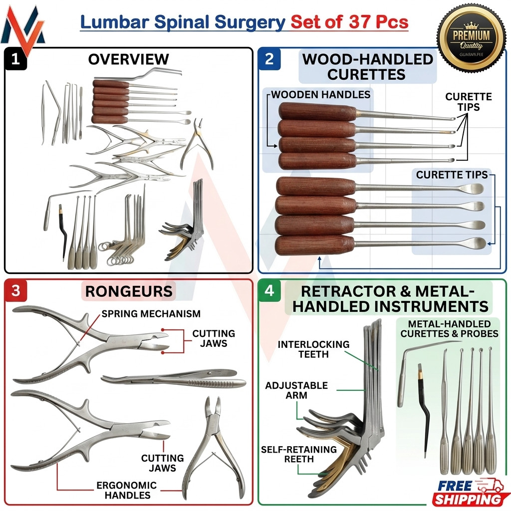 Lumbar Spinal Surgery Set of 37 Pcs, Orthopedic surgical instruments