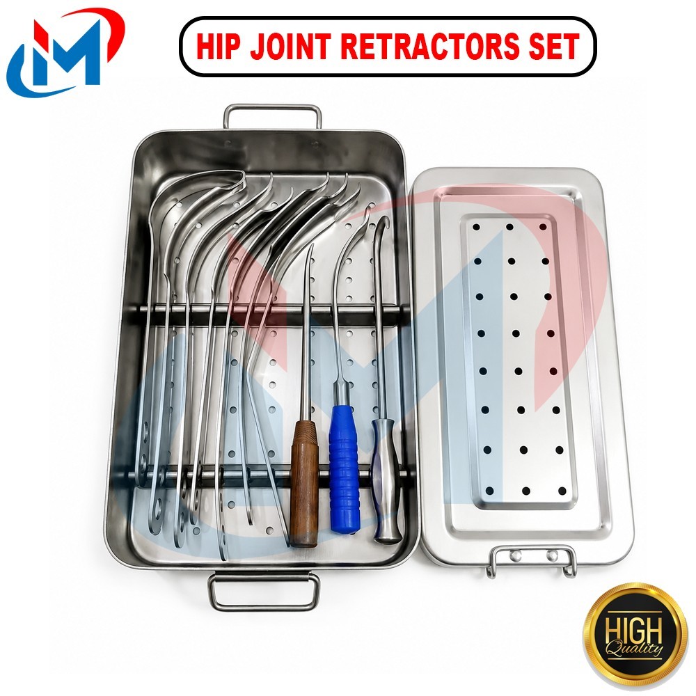 Hip Joint Surgical Retractors Set 9 Pcs | Orthopedic Instruments Stainless Steel