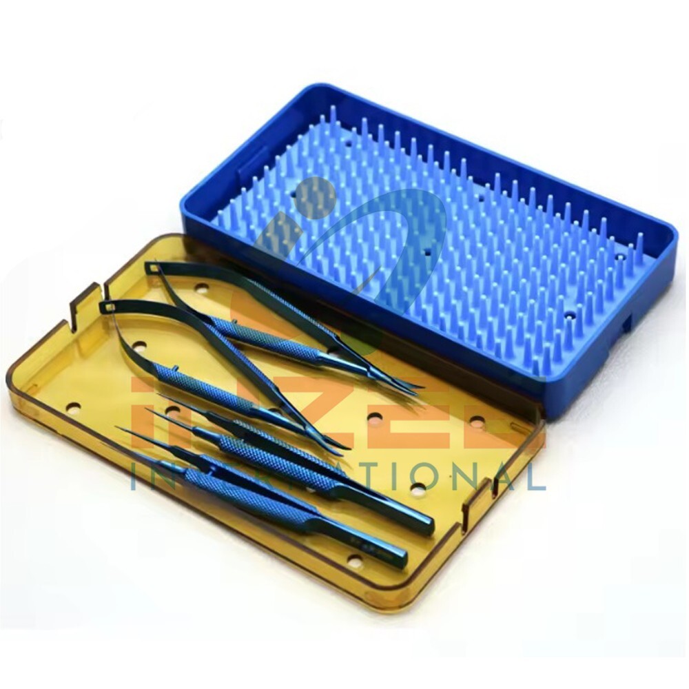 Ophthalmi Needle Holder Scissor Forcep Eye Surgery Instruments Sterilization Box