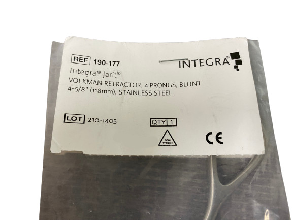 Integra Jarit Volkman Retractor, 4 Prongs, Blunt 4-5/” (118mm), 190-177