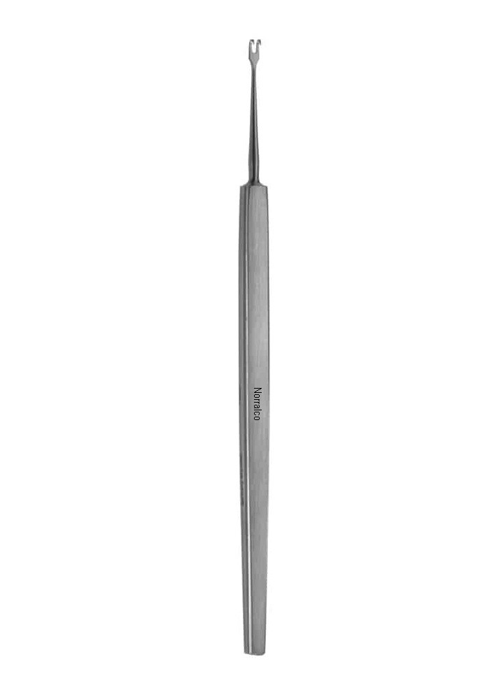 Guthrie Fixation Hook, 5″, Sharp 2-Prongs, 2mm Spread, Delicate Pattern