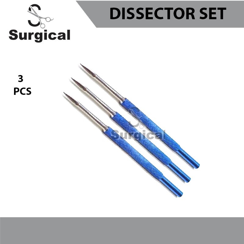 Titanium Blue Dissector Set 3 Pcs 14cm | Surgical Instrument