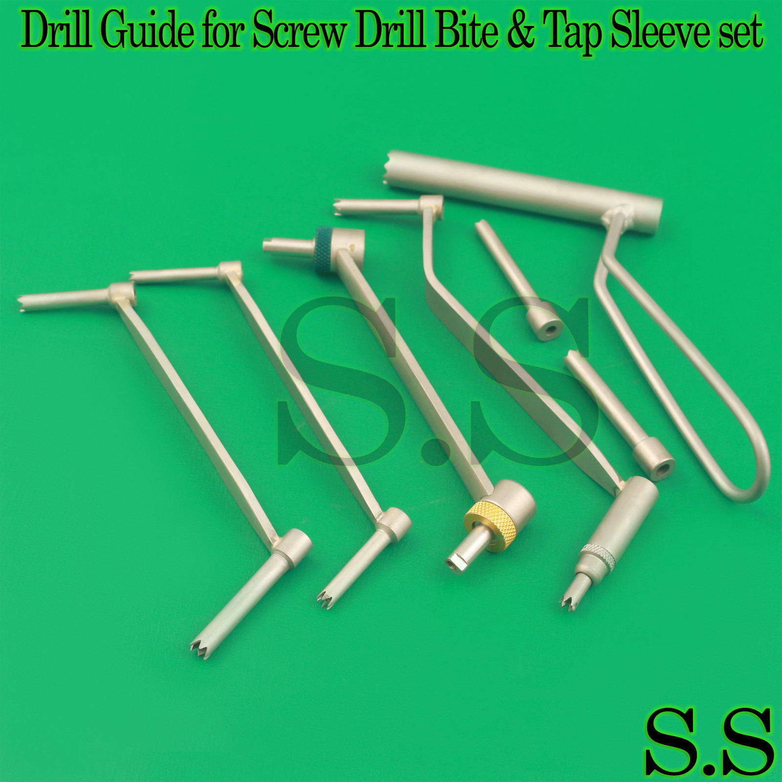 Drill Guide for Screw Drill Bite & Tap Sleeve set of 7 Orthopedic instruments