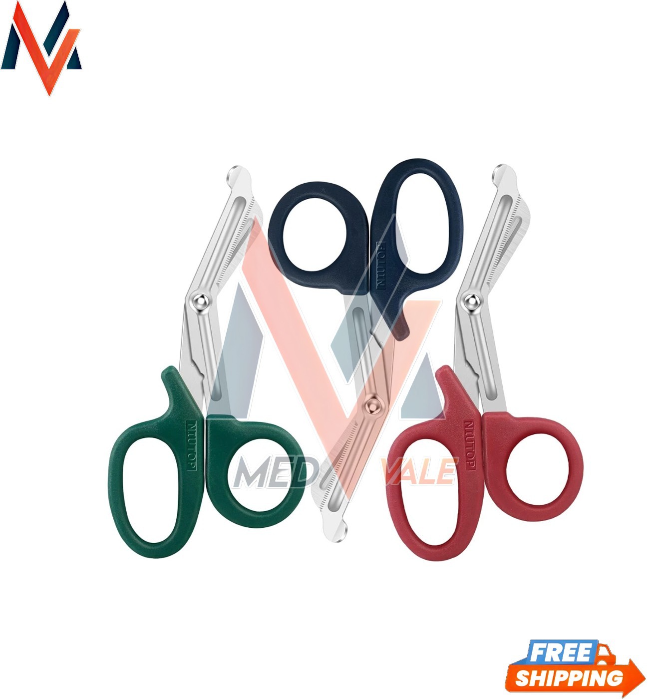 Trauma Shears, Medical Scissors 3-Pack, Premium Bandage Scissors for Nurses