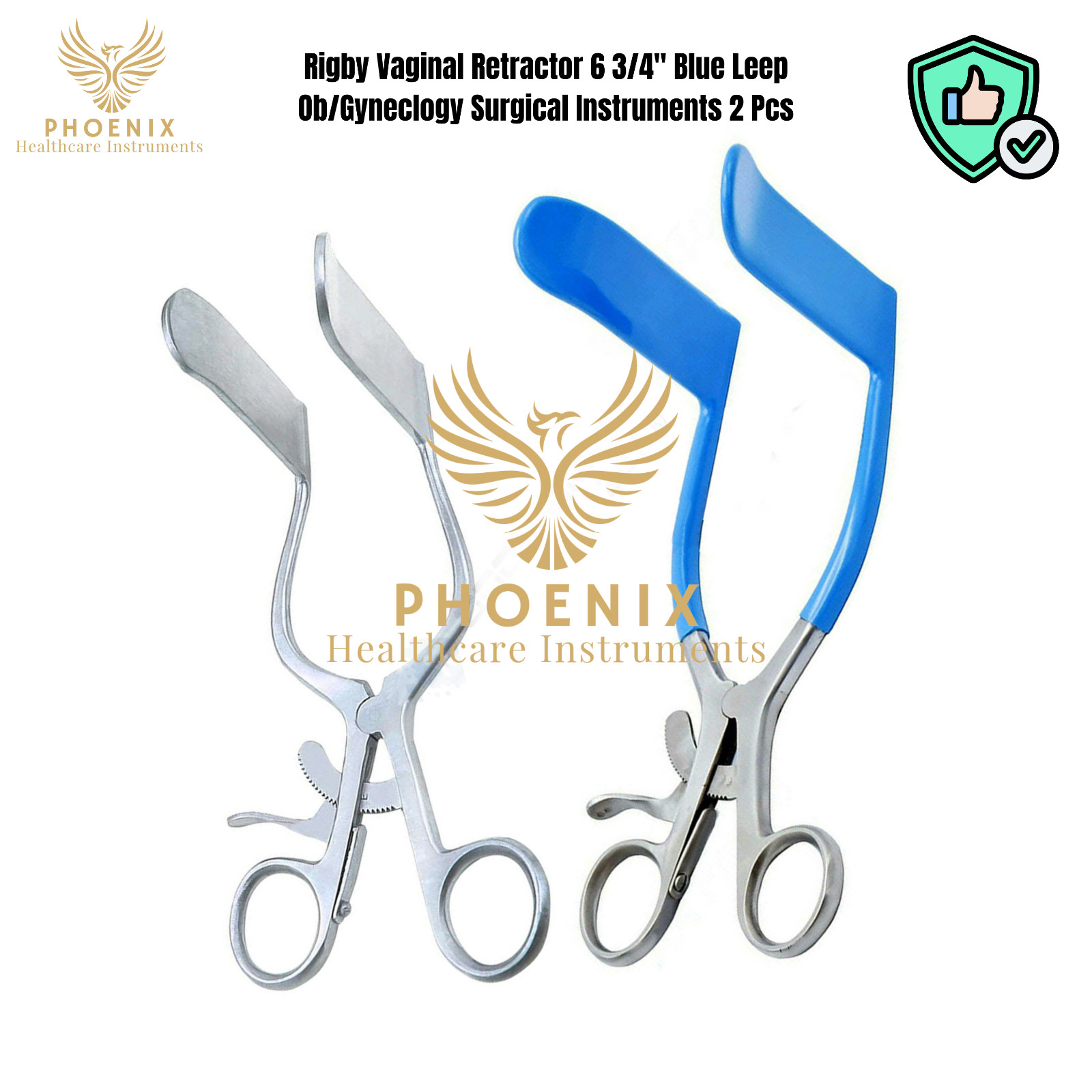 Rigby Vaginal Retractor 6 3/4″ Blue Leep Ob/Gyneclogy Surgical Instruments 2 Pcs