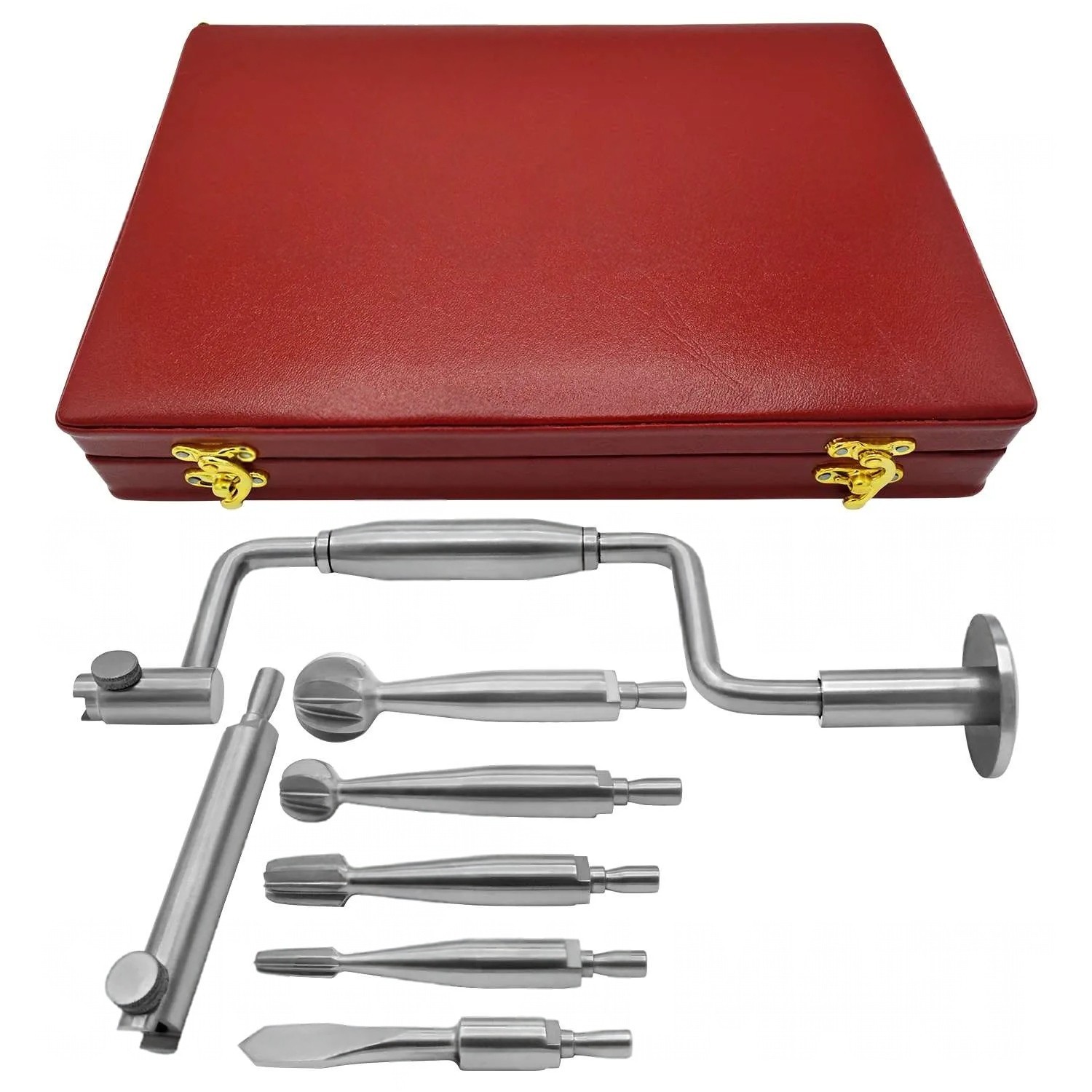 Hudson Brace Hand Drill Set 7Pcs, Neurosurgical Orthopedic Surgical Instruments