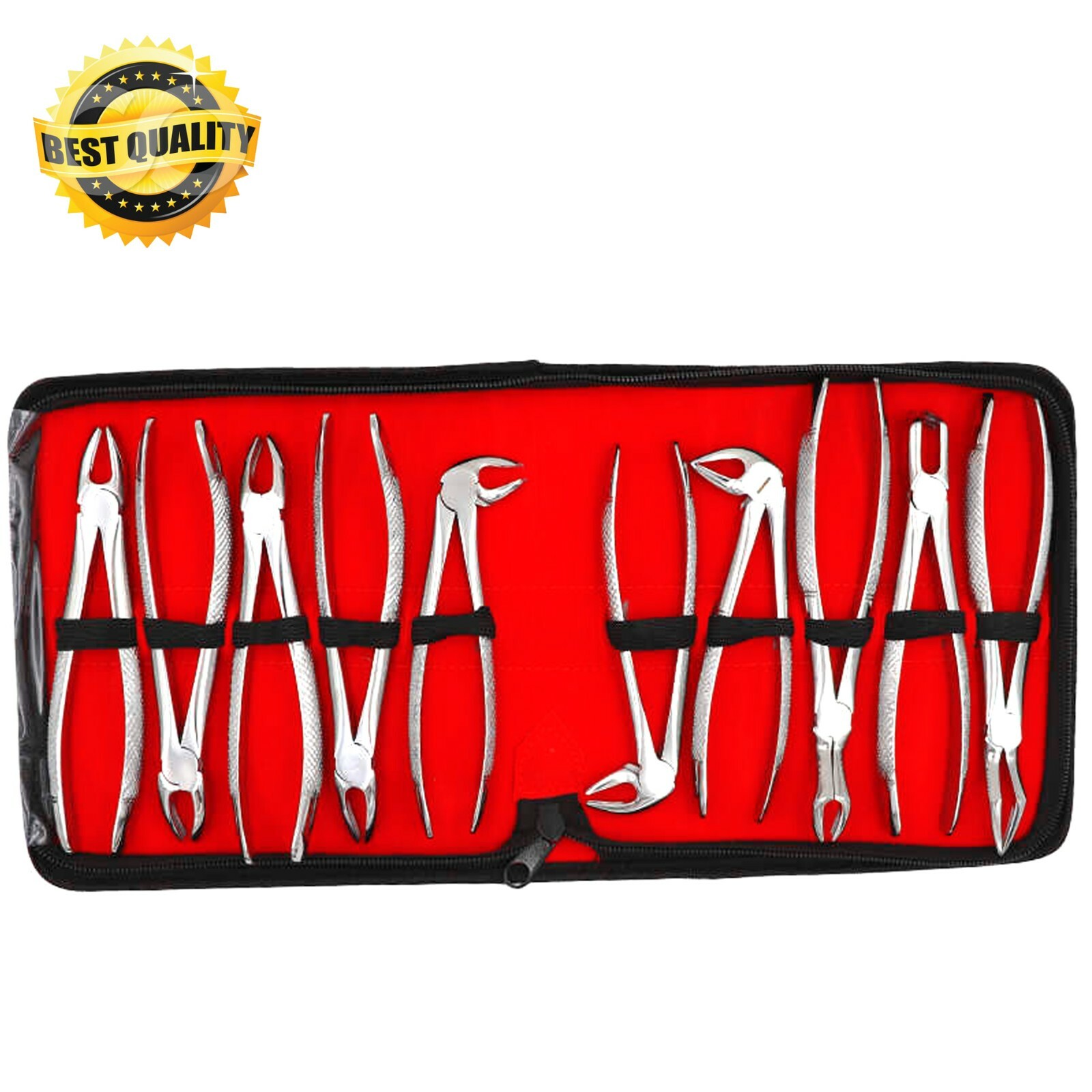 10 Pcs English Pattern Tooth Extracting Forceps Set Dental Instruments