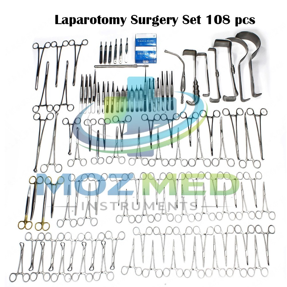 108-Pcs Set Laparotomy Instruments MedicalSurgical Abdominal Surgery