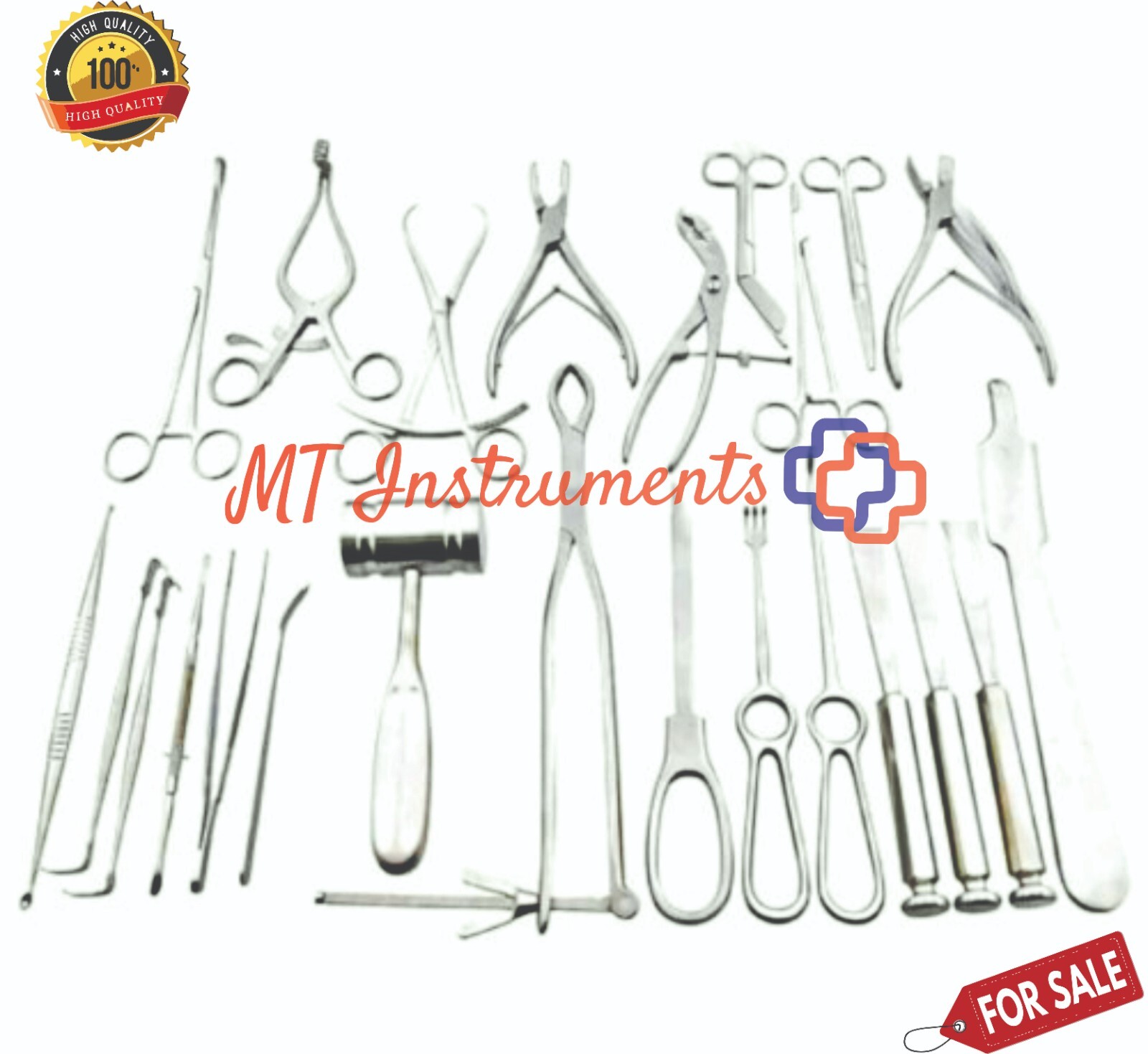 Basic Orthopedic General Surgery Set of 25 Pcs with Stainless Steel Box