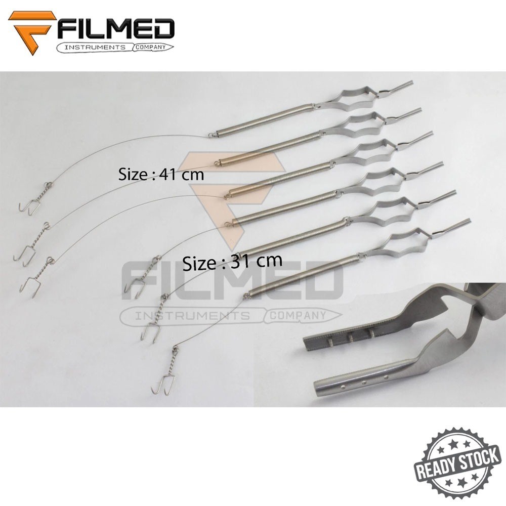 yasargil Gelea Spring Hook Length 31 cm & 41 Cm 6 PCs Set Surgical Instruments