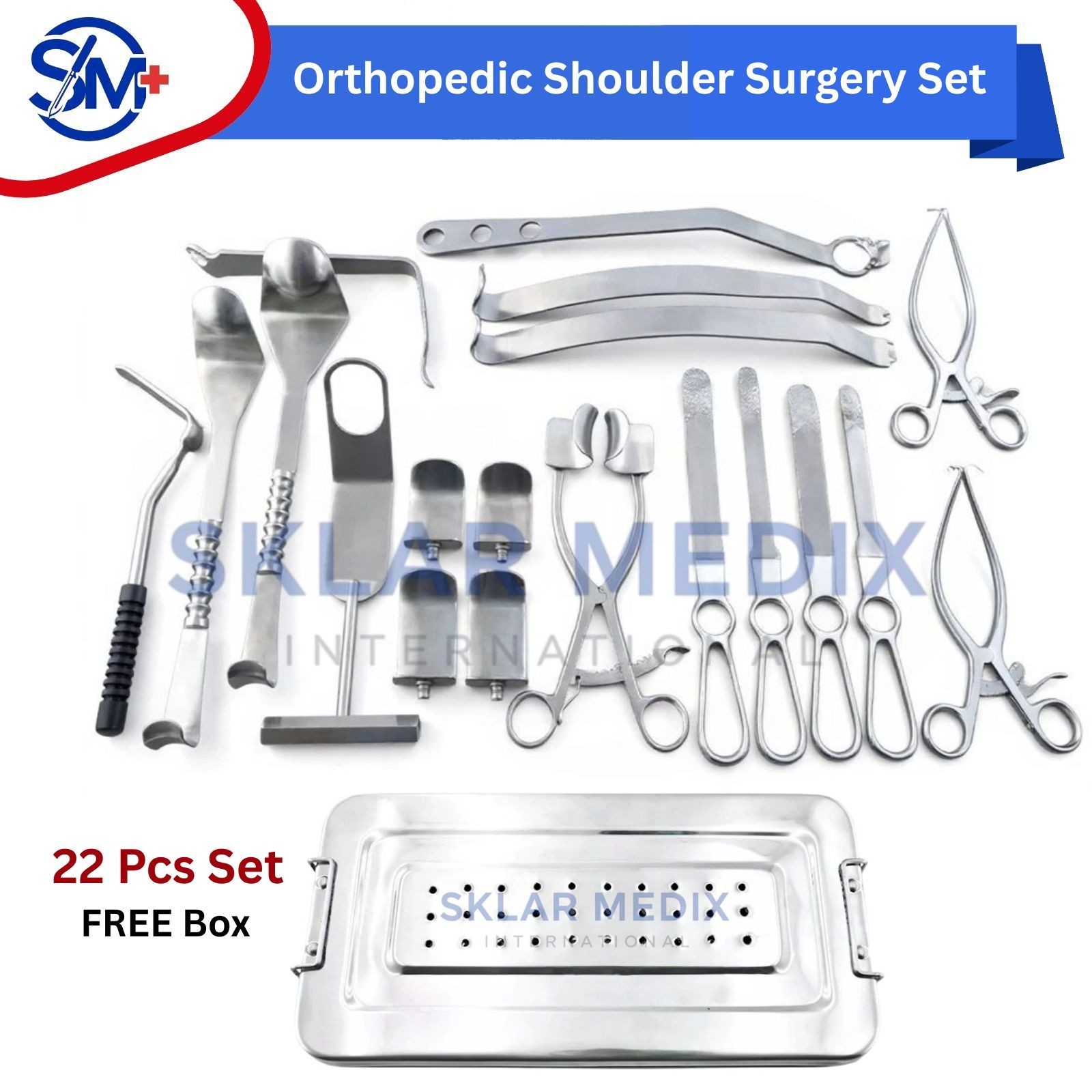 Shoulder Surgery Retractor System German Steel CE Orthopedic instrument Set 22Pc